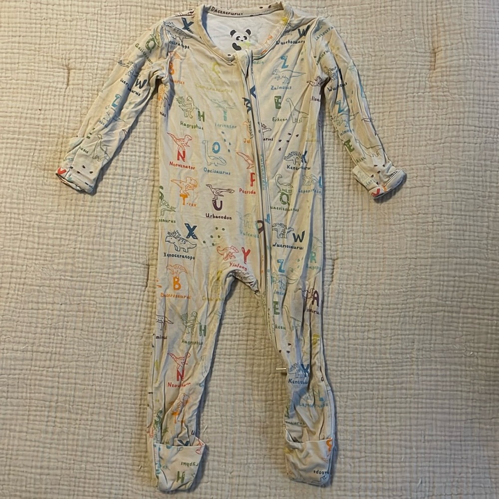Bellabu Bear Dino ABC Bamboo Convertible Footie